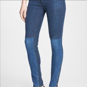 Paige Two Tone Zip Hem Jeans Cara in Coastal 24